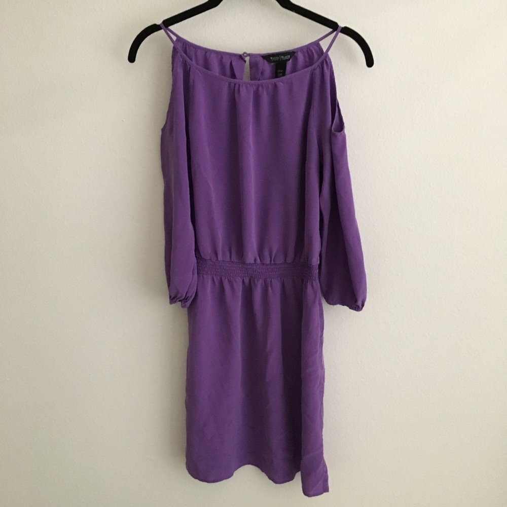 WHBM Silk Cold Shoulder Dress 
